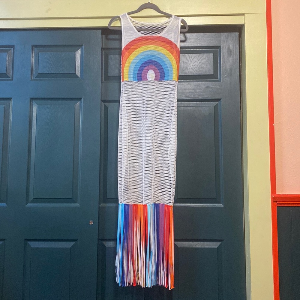 Rainbow mesh dress
